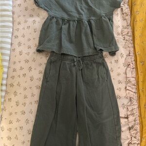 Green Cat and Jack Textured Two-Piece Set